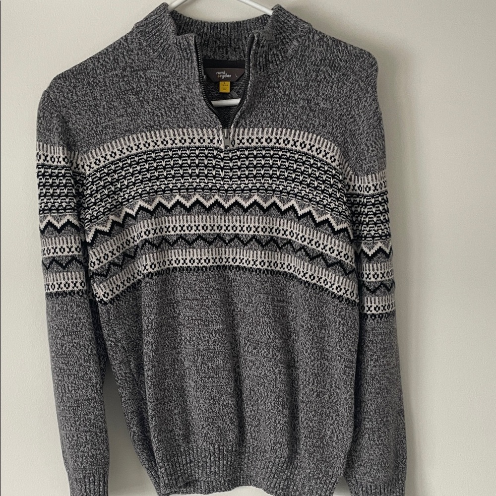 Gray Patterned Boys Sweater
